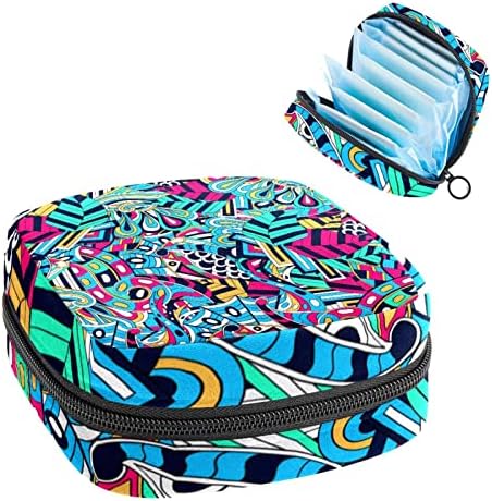 Sanitarna torba za skladištenje ubrusa, apstraktna šarena ručno nacrtana prijenosna menstrualna jastučka torba za tinejdžerske