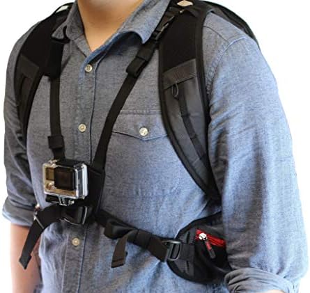NavITech Action Camera ruksak i kombinirani kombinirani kombinirani kombinezon s integriranim kaišem za prsa kompatibilan