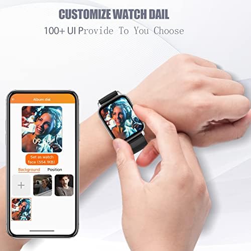 Pametni sat 2022 Bluetooth poziva i tekst Primite/Dial Smartwatch za Android & iOS telefon s 1,7 HD zaslon s dodirnim zaslonom