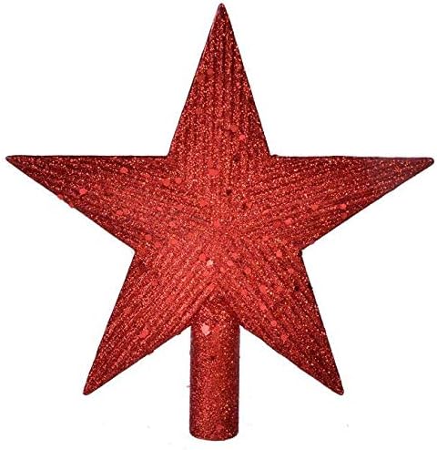 Božićno drvce gornja crvena zvijezda sjaj sjajno 8,66 inča kruna kruna božićno drvce ukras stablo topper bijela zvijezda