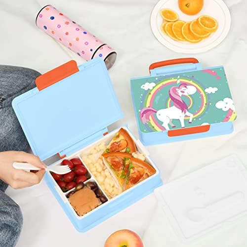 Alaza Unicorn Rainbow Bento kutija za ručak bez ikakvih propusnih kontejnera za ručak bez propusta s vilicom i žlicom, 1