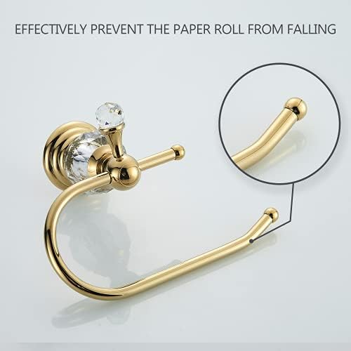Wolibeer polirani zlatni držač za toaletni papir, mesingani kristalni držač tkiva za kupaonicu pribor zid montiran