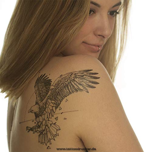 2 x Crni orao XL tetovaža - Strelica geometrijska - Privremena tetovaža tijela - HB840