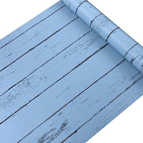 SimpleLife4U Papir za plavo drveno zrno papir samoljepljive police naljepnica za stol na vratima 17,7 inča do 9,8 stopa