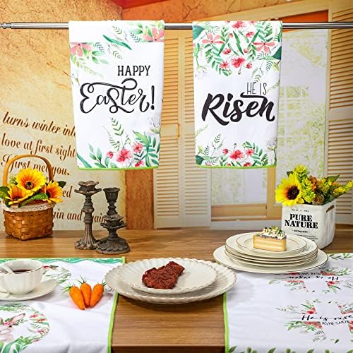 Set ručnika za uskrsne zečiće od 4 komada kuhinjski ručnici za posuđe, 17-inčni 24-inčni sezonski proljetni Uskršnji ručnici