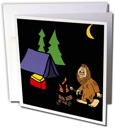 3Drose čestitka Slatka smiješna jedinstvena crtana kampiranja Bigfoot - 6 do 6 inča