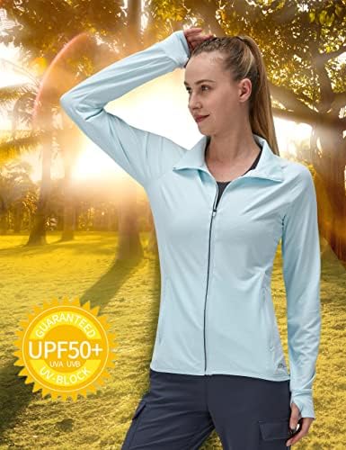 Ženska upf 50+ UV odjeća za zaštitu od sunca dugih rukava Atletski planinarski majica Lagane SPF Zip Up Vanjska jakna