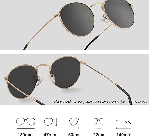 ; Male okrugle polarizirane sunčane naočale za žene i muškarce klasične retro sunčane naočale s okruglim metalnim okvirom