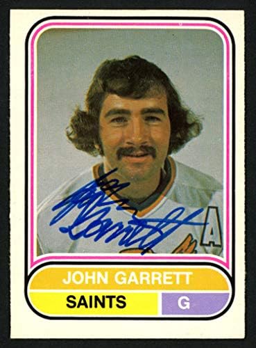 John Garrett Autografirani 1975-76 Wha O-Pee-Chee Card 12 Minnesota Fighting Saints SKU 151394-NFL nogometne kartice s