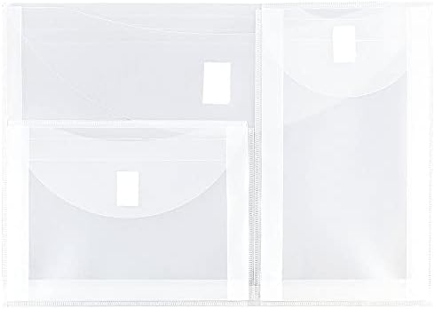 Plastične omotnice s više džepova za zaglavljivanje papira s kopčom i petljom - 3 džepa - knjižica s pismima - 9 3/4 inča
