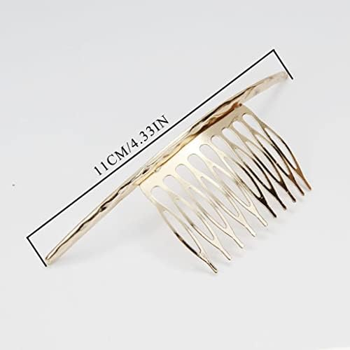 SMLJLQ Zakrivljeni personalizirani češalj za kosu za kosu nakit dodaci za žene metal zlatni srebrni kopč za kosu češljevi