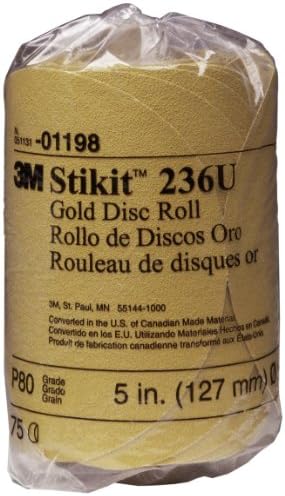 3M 01198 Stikit Gold 5 P80A Grit Disk Roll, - 12 -kovrčava futrola