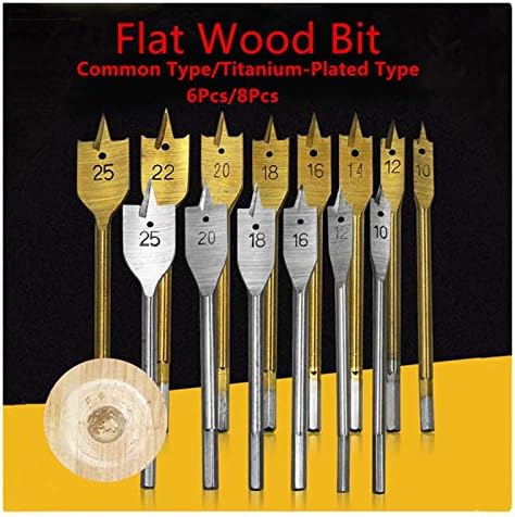 Mljevenje rezača Bit rotirajući bit 6pcs / 8pcs 10 mm-25 mm 1/4 inčni šesterokutni šank Spade bušilica Bit Set Set Wood Wole