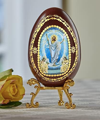 Needzo uskrsnuće Isusa Krista drvene ikone jaje, uskršnji ukras za dom ili crkvu, inspirativni stol gornja ukrasna figurica,
