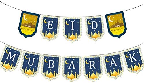 Abaodam Ramadan Bunting Party favorizira Eid Mubarak tiskanje vijenaca za kopneni rekvizit Photo rekvizit Povucite izgled