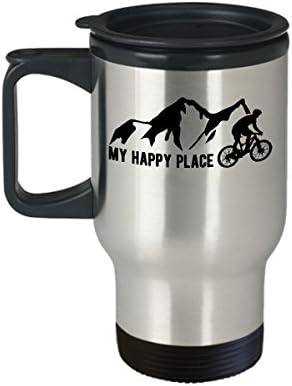 Mountain Bike Putni šalica Smiješna biciklizam od nehrđajućeg čelika od 14 oz za kavu ili čaj