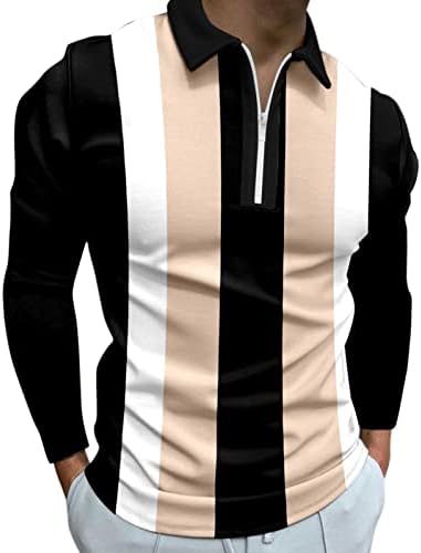 XXBR 2022 Nove polo majice za muške, dugi rukav Houndstooth patchwork golf vrhovi Street odjeća casual mišićni dizajnerski