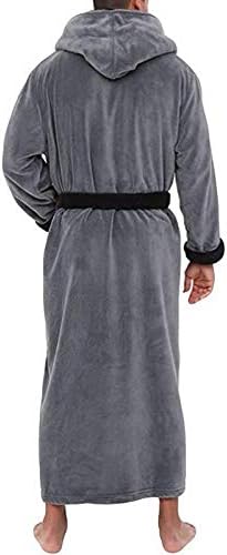 UXZDX CUJUX ZIME Muška Čvrsta zima produženi plišani ogrtač Kućna odjeća Odjeća za ogrtač s dugim rukavima mekana ručna pidžama