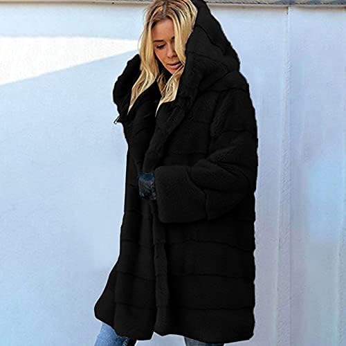 FOVIGUO TUNIK PULOVER Žene zima trčanje moderno saživanje fit solid kaputa posada frill topla teška odjeća
