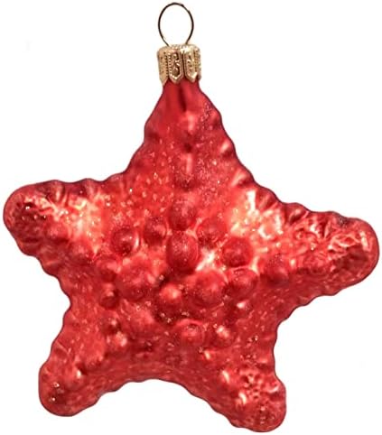 Crvene zvijezde morski život poljski uši ispuhani stakleni božićni ukras