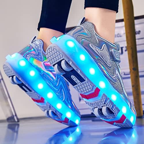 Ceieoe Kids Roller cipele 4 kotača 16 LED model Šarene djevojčice Boys Roller Klizaljke mogu naplaćivati ​​početnike uravnoteženije