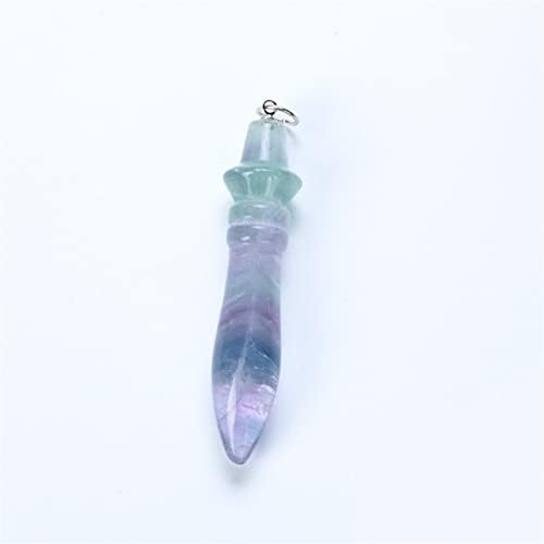 Koford prirodni fluorit 7 boja kameni sloj Energija kristal reiki pendulum 7 čakra perli lanac Dowsing Healing Amulet nakit