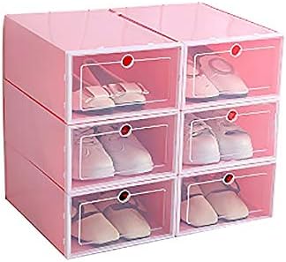 ZRSJ Vodootporan 6pc Prozirna kutija za cipele, zadebljana prozirna kutija za skladištenje cipela otporna na prašinu, ormarić