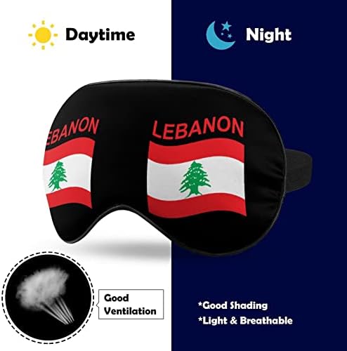 Zastava libanonske maske za oči za spavanje noću noć povez s podesivim remenom za muškarce žene putuju joga drijema