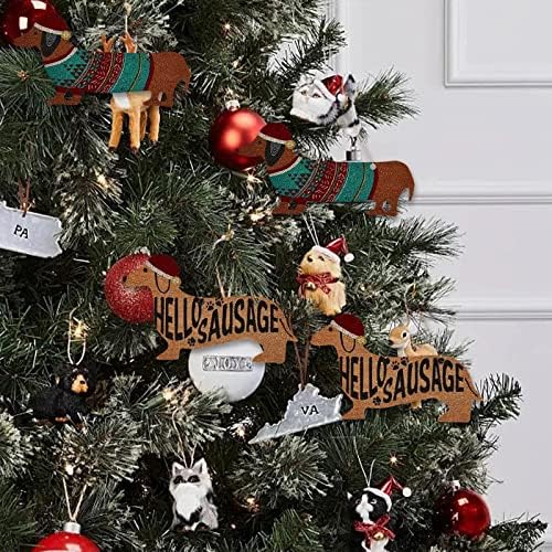 Lijep jazavčani privjesak ukrašavanje božićnog drvca Dekoracija životinjskog psa Božić T4v2 Lijepa sezona
