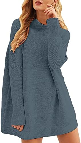 Poncho džemper za žene kornjače predimenzionirani dugački batwing rukavi pleteni tunik pulover pulover labavi fit džumeri