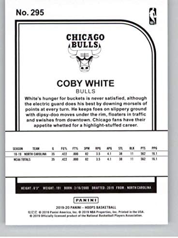 2019-20 Panini obruči 295 Coby White Chicago Bulls RC Rookie NBA košarkaška trgovačka karta