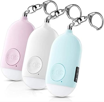 Safesound osobni alarm Siren Pjesma 3 Pack - 130db self obrana alarm ključa za hitnu svjetiljku s USB Rechargerable - Sigurnosni