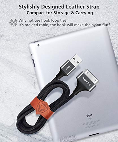 Agvee 2 pakiranje 3,3ft za stari kabel za punjenje iPhone 4S, MFI certificiran 30 -pin u pletenicama teškim brzim izdržljivim