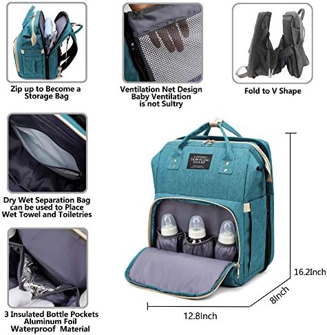 Lamroro Rockpack pelena, Baby Pelena za prevladavanje vrećica Multifunkcionalni ruksak za putovanje s promjenom stanice,