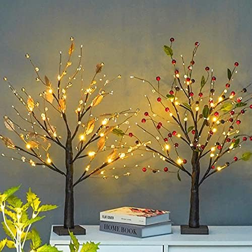 Božićno drvce s svjetlima Mini drveni ukras Toplo bijele LED -ove lagane dekoracije stola u zatvorenom ili vanjskom uporabi