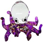 SSJSHOP Octopus puhane staklene sitne figurice ručno obojene životinje kolekcionarske lutke mali poklon kućni vrt dekor ljubičasta
