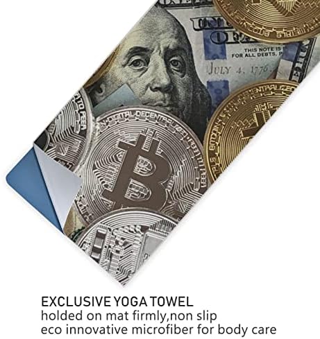 Auguststern joga pokrivač stotina-pallara-bitcoin-coins-money joga ručnik za ručnik joga mat ručnik