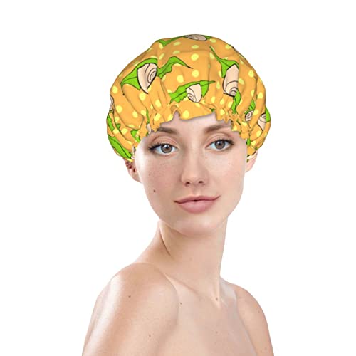 Slatka životinjska puževa kape za tuširanje za žene, vodootporni kape za kosu za višekratnu upotrebu kape za kape za kupanje