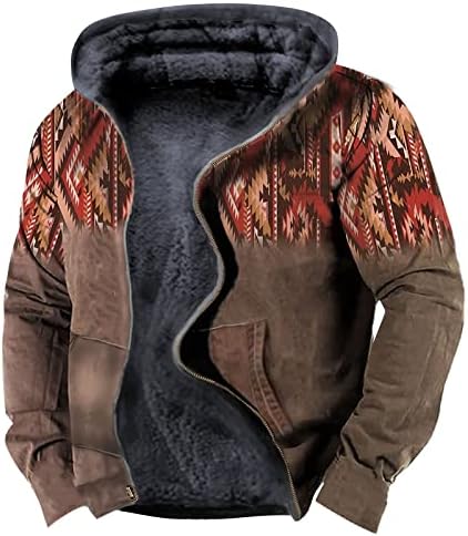 Jakne za muškarce, muškarci Hoodie Zip Up Winter obložena dukvica teška gusta topla jakna od fleka, muški zimski kaputi