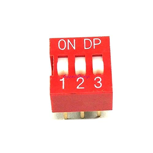 10pcs/lot dip prekidač 3 bitni način 2,54 mm preklopka s crvenim prekidačem elektroničkim prekidačem