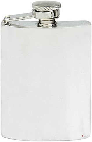 Obična limena tikvica od 6 unci s jednostavnim poliranim završetkom i ugraviranim poklopcem na vijak