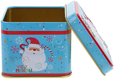 Excert 1PC božićna limena kutija, kutija, kvadratna bombona utisnuta limena kutija, spremnici za slatkiše, poklon kutije
