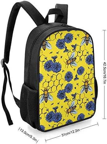 Pčele i cvijeće unisex ruksak lagani modni rame u modnoj vrećici s džepovima s bocom vode
