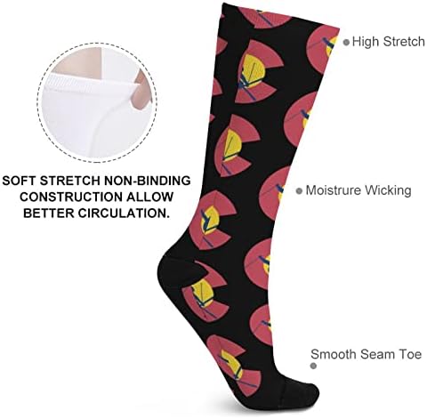 Kolorado zastava skijaško skijanje tiskane boje čarape Atletske koljena visoke čarape za žene muškarce