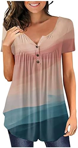 Plus veličine vrhovi za žene labave fit tunike Žene ljetni vrhovi Slatki vintage majice s kratkim rukavima Y2K cvjetni odmor