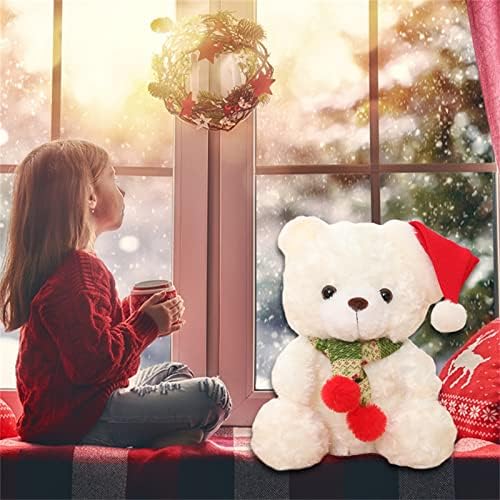 Fenghualzzziya Božićni medvjed pliš kawaii punjeni jastučni jastuci pokloni pamučna igračka božićni poklon, bijelo pivo,