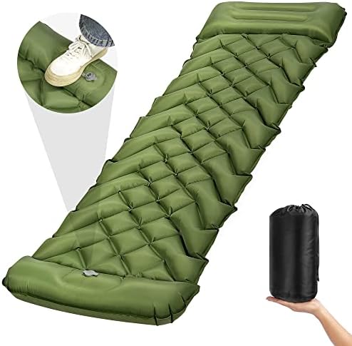 Seaborn na napuhavanje kampiranja, jastučić za spavanje na napuhavanje s jastukom ugrađenom pumpom za stopala, kompaktni
