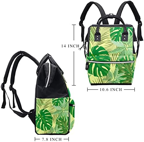 Guerotkr putovanja ruksak, ruksak vrećice pelena, ruksak pelena, liše biljke zeleni uzorak