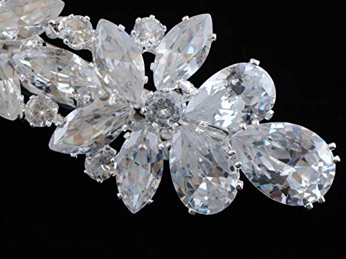 Srebrni ton cirkonij češki kristal rhinestone Cvijet Vjenčanje ukosnica Pin