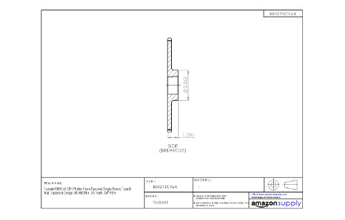 Tsubaki 60BTL45 lančanik valjka, pojedinačni pramen, Dizajn za konus, potrebna je 2012, 45 zuba, 60 ANSI br., 3/4 nagib